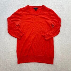 J Crew Women's Sweater Orange Merino Wool Cozy Soft Size Small